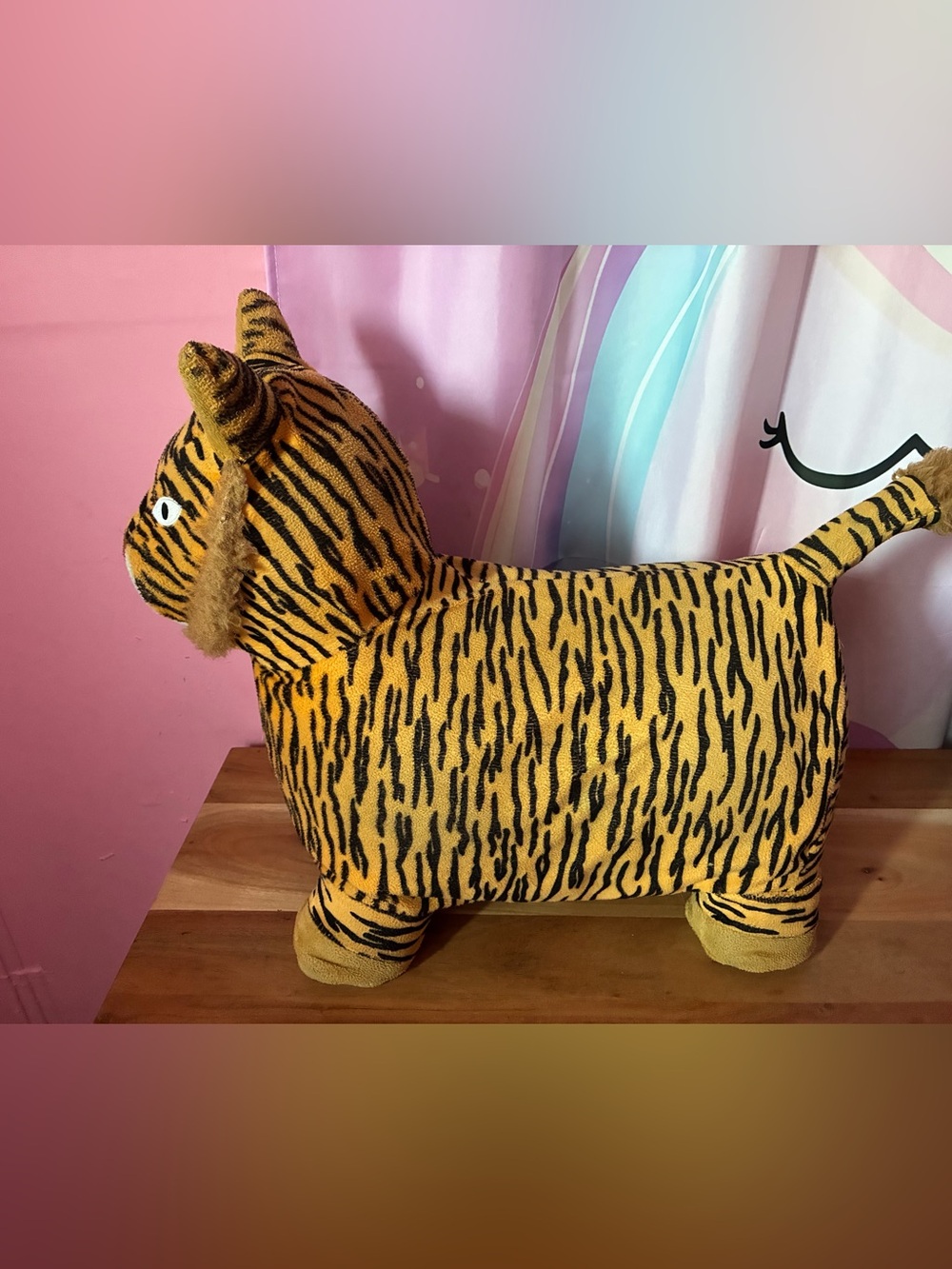 Plush Tiger Ride-On Toy - Yellow and Black